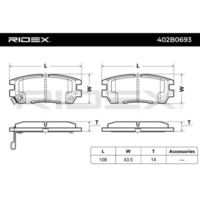 Bremsbeläge Satz RIDEX 402B0693 402B0693 - foto 6