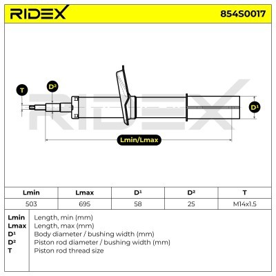 Stoßdämpfer RIDEX 854S0017 854S0017 - foto 8