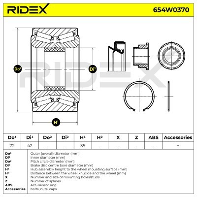 Radlager RIDEX 654W0370 654W0370 - foto 7