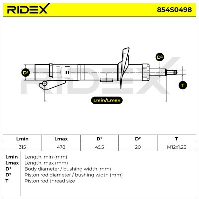 Stoßdämpfer RIDEX 854S0498 854S0498 - foto 5