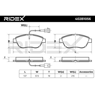 Bremsbeläge Satz RIDEX 402B1056 402B1056 - foto 6