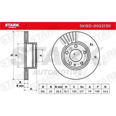 Bremsscheibe Stark SKBD-0022130 SKBD-0022130 - foto 4