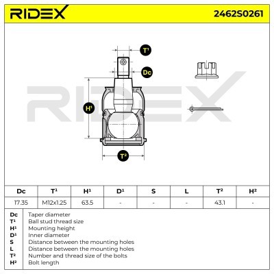 Traggelenk RIDEX 2462S0261 2462S0261 - foto 6