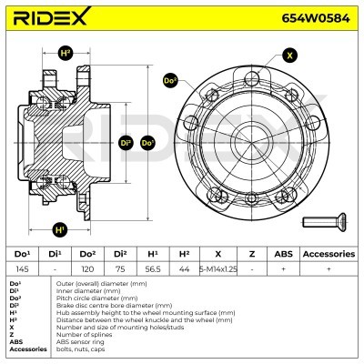 Radlager RIDEX 654W0584 654W0584 - foto 4