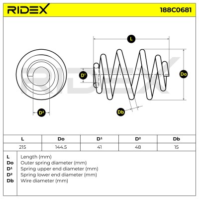 Fahrwerksfeder RIDEX 188C0681 188C0681 - foto 5