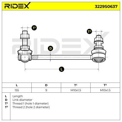 Stabilisator Stange RIDEX 3229S0637 3229S0637 - foto 5