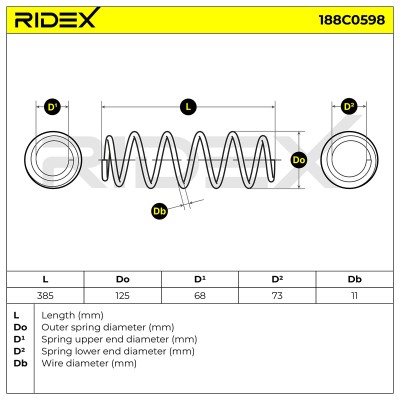 Fahrwerksfeder RIDEX 188C0598 188C0598 - foto 4