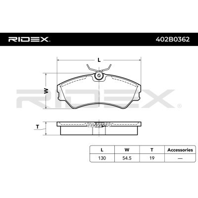 Bremsbeläge Satz RIDEX 402B0362 402B0362 - foto 8