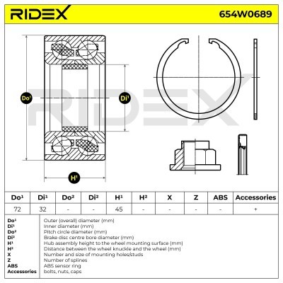 Radlager RIDEX 654W0689 654W0689 - foto 7
