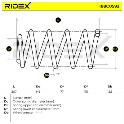 Fahrwerksfeder RIDEX 188C0592 188C0592 - foto 5