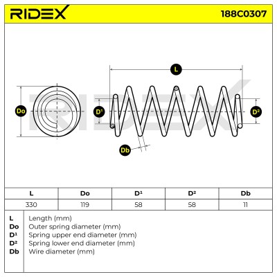 Fahrwerksfeder RIDEX 188C0307 188C0307 - foto 5