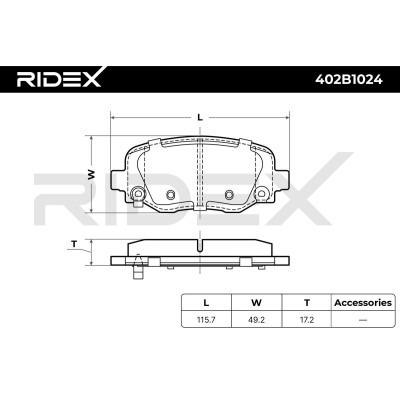 Bremsbeläge Satz RIDEX 402B1024 402B1024 - foto 6