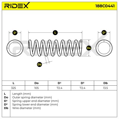Fahrwerksfeder RIDEX 188C0441 188C0441 - foto 5