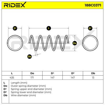 Fahrwerksfeder RIDEX 188C0371 188C0371 - foto 5