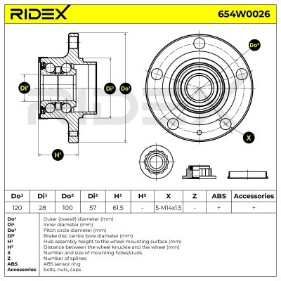 Radlager RIDEX 654W0026 654W0026 - foto 5