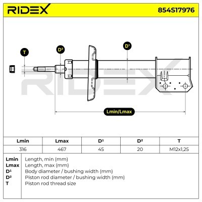 Stoßdämpfer RIDEX 854S17976 854S17976 - foto 9