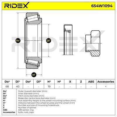 Radlager RIDEX 654W1094 654W1094 - foto 5
