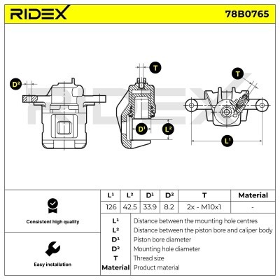 Bremssattel RIDEX 78B0765 78B0765 - foto 6