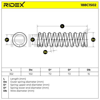Fahrwerksfeder RIDEX 188C1502 188C1502 - foto 4