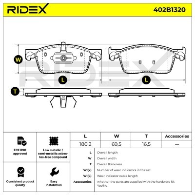 Bremsbeläge Satz RIDEX 402B1320 402B1320 - foto 7