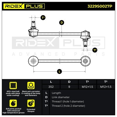 Stabilisator Stange RIDEX 3229S0027P 3229S0027P - foto 8