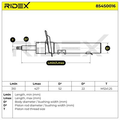 Stoßdämpfer RIDEX 854S0016 854S0016 - foto 8
