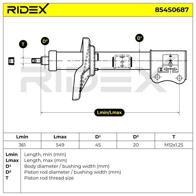 Stoßdämpfer RIDEX 854S0687 854S0687 - foto 9