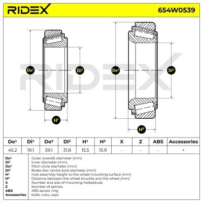 Radlager RIDEX 654W0539 654W0539 - foto 5