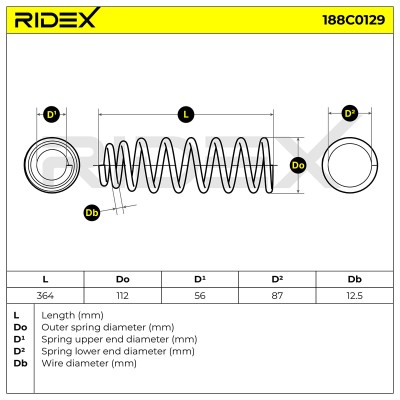 Fahrwerksfeder RIDEX 188C0129 188C0129 - foto 5