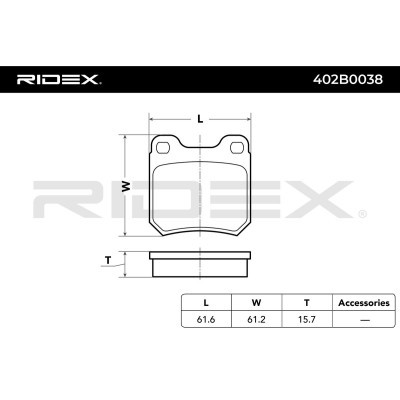 Bremsbeläge Satz RIDEX 402B0038 402B0038 - foto 3
