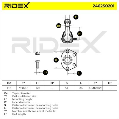 Traggelenk RIDEX 2462S0201 2462S0201 - foto 7