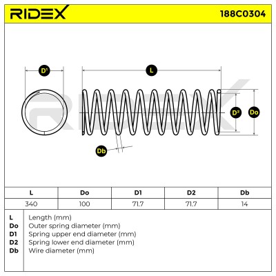 Fahrwerksfeder RIDEX 188C0304 188C0304 - foto 5