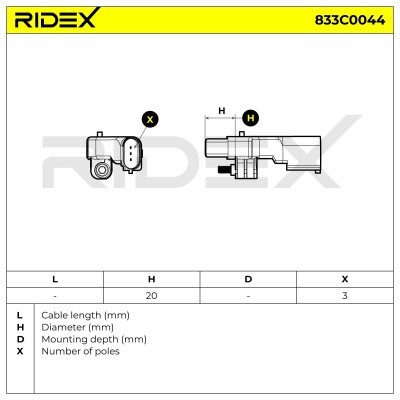 Impulsgeber, Kurbelwelle RIDEX 833C0044 833C0044 - foto 4