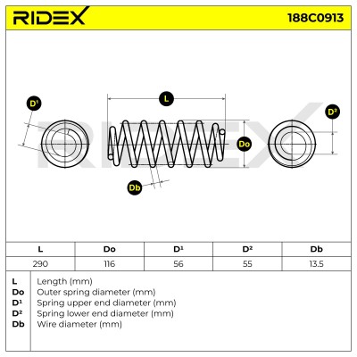 Fahrwerksfeder RIDEX 188C0913 188C0913 - foto 4