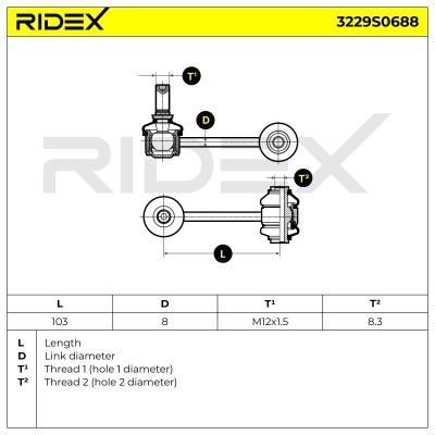 Stabilisator Stange RIDEX 3229S0688 3229S0688 - foto 6