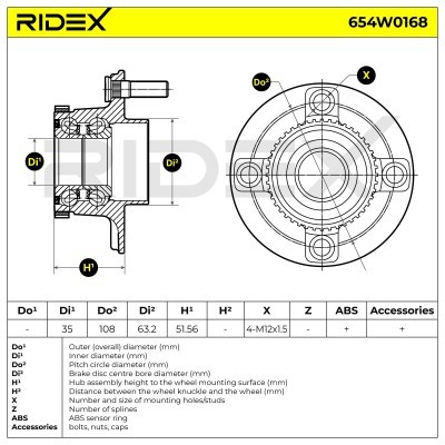 Radlager RIDEX 654W0168 654W0168 - foto 5