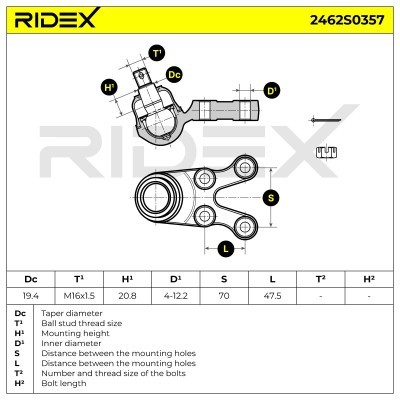 Traggelenk RIDEX 2462S0357 2462S0357 - foto 5