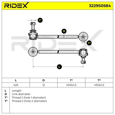 Stabilisator Stange RIDEX 3229S0584 3229S0584 - foto 5