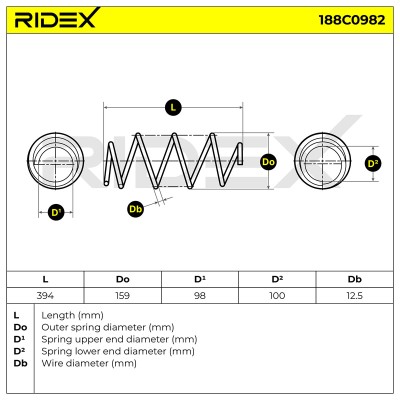 Fahrwerksfeder RIDEX 188C0982 188C0982 - foto 5