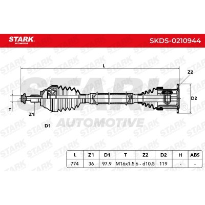 Antriebswelle Stark SKDS-0210944 SKDS-0210944 - foto 7