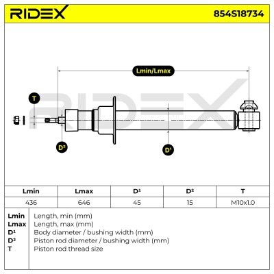 Stoßdämpfer RIDEX 854S18734 854S18734 - foto 7