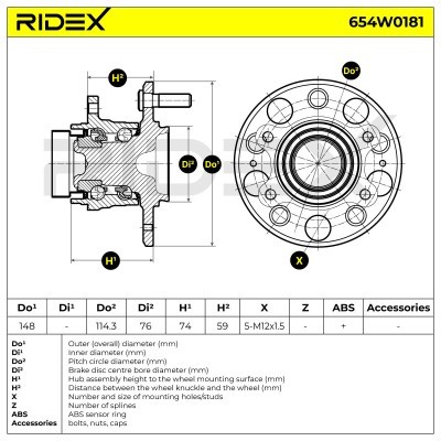 Radlager RIDEX 654W0181 654W0181 - foto 5