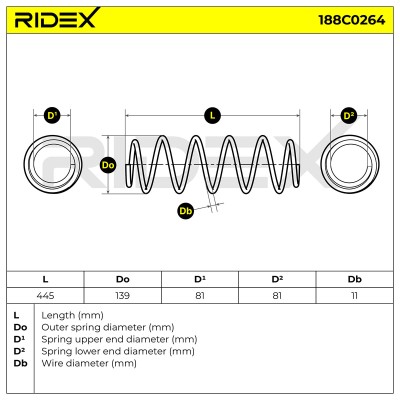 Fahrwerksfeder RIDEX 188C0264 188C0264 - foto 5