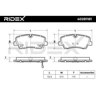 Bremsbeläge Satz RIDEX 402B1181 402B1181 - foto 6