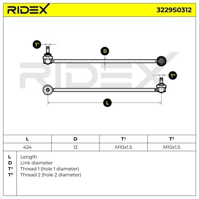 Stabilisator Stange RIDEX 3229S0312 3229S0312 - foto 5
