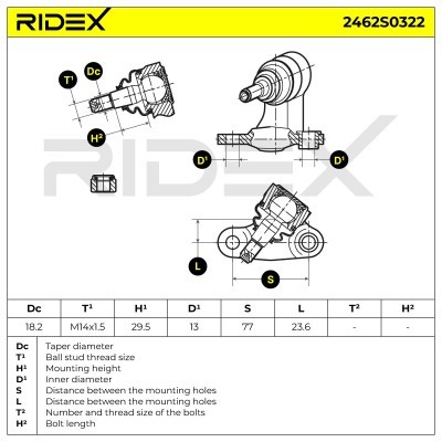 Traggelenk RIDEX 2462S0322 2462S0322 - foto 7