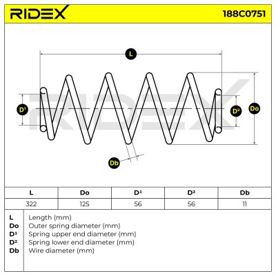 Fahrwerksfeder RIDEX 188C0751 188C0751 - foto 5