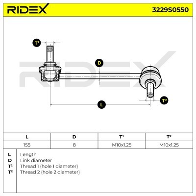 Stabilisator Stange RIDEX 3229S0550 3229S0550 - foto 9