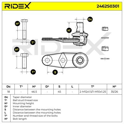 Traggelenk RIDEX 2462S0301 2462S0301 - foto 8