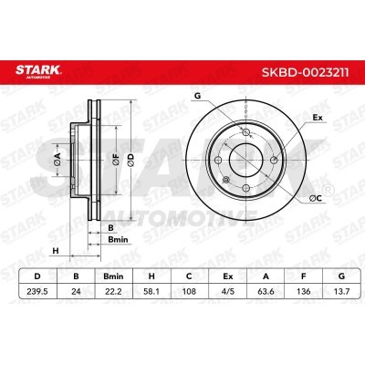 Bremsscheibe Stark SKBD-0023211 SKBD-0023211 - foto 7